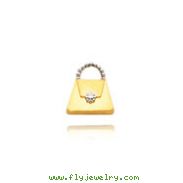 14K Gold & Rhodium Purse Necklace