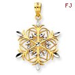 14K Gold & Rhodium Snowflake Pendant