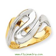 14K Gold & Rhodium Swirl Ring