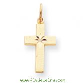 14K Gold  Small Diamond-cut Cross Pendant