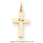 14K Gold  Small Diamond-cut Cross Pendant