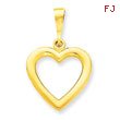 14K Gold  Solid Polished Heart Pendant