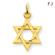 14K Gold  Solid Satin Star of David Charm