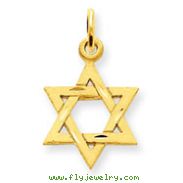 14K Gold  Solid Satin Star of David Charm