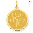 14K Gold  Sweet 16 Charm