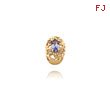 14K Gold .03ct Diamond & Tanzanite Bracelet Slide