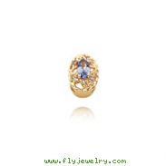 14K Gold .03ct Diamond & Tanzanite Bracelet Slide