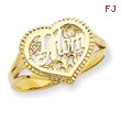 14K Gold #1 Mom In Heart Ring