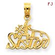 14K Gold #1 Sister Pendant
