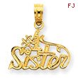 14K Gold #1 Sister Pendant