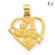 14K Gold #1 Wife Heart Pendant