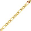 14K Gold 10mm Flat Figaro Bracelet