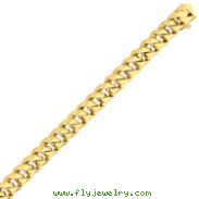 14K Gold 10mm Hand Polished Traditional Link Bracelet