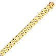 14K Gold 11.2mm Hand Polished Flat Beveled Curb Bracelet