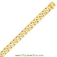 14K Gold 11.2mm Hand Polished Flat Beveled Curb Bracelet