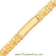 14K Gold 12.0mm Nugget ID Bracelet