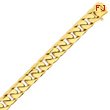 14K Gold 12.4mm Hand Polished Flat Beveled Curb Bracelet