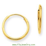 14K Gold 1.25x12mm Endless Hoop Earring