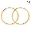 14K Gold 1.25x23mm Diamond Cut Endless Hoop Earring