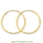 14K Gold 1.25x23mm Diamond Cut Endless Hoop Earring