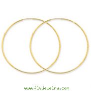 14K Gold 1.25x48mm Diamond Cut Endless Hoop Earring