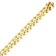 14K Gold 12mm Hand Polished Fancy Link Bracelet