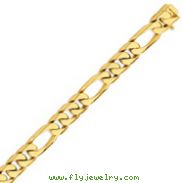 14K Gold 13mm Hand Polished Figaro Link Bracelet