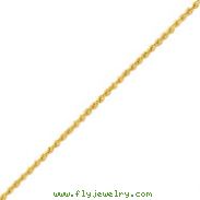 14K Gold 1.4mm Solid Diamond-Cut Machine-Made With Lobster Clasp Rope Bracelet
