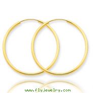 14K Gold 1.5x28mmm Polished Round Endless Hoop Earrings