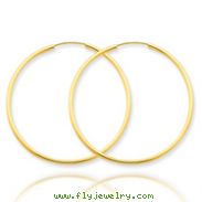 14K Gold 1.5x40mm Polished Round Endless Hoop Earrings