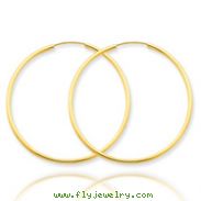 14K Gold 1.5x40mm Polished Round Endless Hoop Earrings