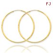 14K Gold 1.5x42mm Satin Diamond-Cut Endless Hoop Earrings