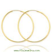 14K Gold 1.5x44mm Polished Round Endless Hoop Earrings