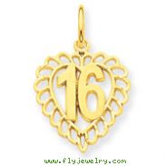14K Gold 16 In A Heart Charm