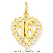 14K Gold 16 In A Heart Charm