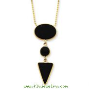 14K Gold 16" Fancy Onyx Necklace