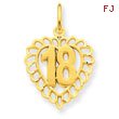 14K Gold 18 In Heart Charm