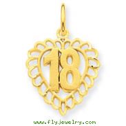 14K Gold 18 In Heart Charm