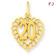 14K Gold 20 In Heart Charm