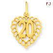 14K Gold 20 In Heart Charm