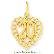 14K Gold 20 In Heart Charm