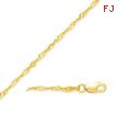 14K Gold 2.0mm Singapore Anklet 10