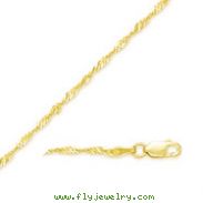 14K Gold 2.0mm Singapore Anklet 10"