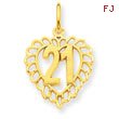 14K Gold 21 In Heart Charm