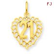 14K Gold 21 In Heart Charm