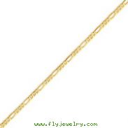 14K Gold 2.25mm Flat Figaro Chain