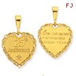 14K Gold 25th Anniversary Charm