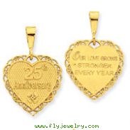 14K Gold 25th Anniversary Charm