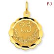 14K Gold 25th Anniversary Disc Charm