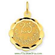 14K Gold 25th Anniversary Disc Charm